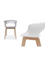 MISS B armchair legs in beech and seat in polycarbonate design home kitchen bar restaurant
