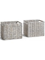 JAGO lot de 2 paniers 35x25x28h de rangement en osier pour tiroir