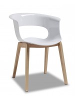 MISS B armchair legs in beech and seat in polycarbonate design home kitchen bar restaurant