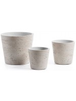 PSEUR light grey concrete planters set 3