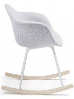 AWARY fauteuil rocking chair en tissu gris clair