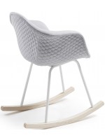 AWARY in light gray fabric rocking chair armchair