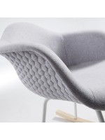 AWARY in light gray fabric rocking chair armchair