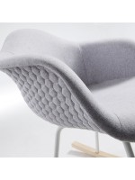 AWARY sillón mecedora de tela gris claro