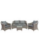 TEXAS 3 seater sofa 158x78 in synthetic wicker for outdoor garden and terraces