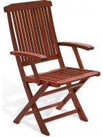 FAVIGNANA P keruing wood armchair with armrests for outdoor gardens and terraces hotel and residence