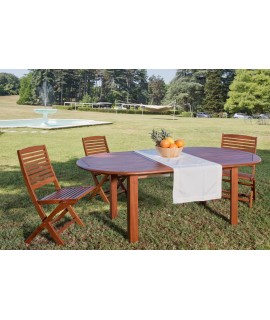 SALINA 120x70 all 180 cm or 150x100 all 200 cm oval table in keruing wood for outdoor