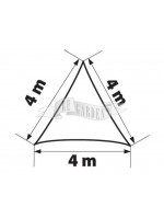 FLY Vela de sombra crudo color gris o paloma o verde 4x4x4 mt o 5x5x5 mt triangular en tela para exterior