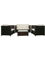 CONFECT black or dark brown armchair in rattan outdoor garden and terraces