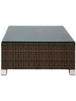 CONFECT white black or dark brown side table 70 x 70 in rattan outdoor garden or terrace
