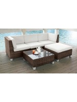 CONFECT fauteuil blanc ou marron foncé en osier synthétique pour jardins et terrasses extérieurs