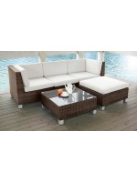 CONFECT seating sectional corner black or dark brown in rattan for outdoors garden and terraces