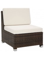 CONFECT lounge chair without armrests for sectional living room black or dark brown in rattan for outdoors