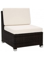 CONFECT fauteuil sans accoudoirs pour salon sectionnel noir ou brun foncé en rotin pour l’extérieur