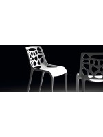 ELLISSA gray perforated polypropylene stacking Chair