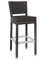 CORA barstool with back in polyethylene repair material for outdoor garden hotel chalet bar restaurants