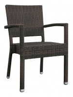 GRECA impilabile sedia con braccioli in midollino sintetico per esterno giardino terrazzi hotel chalet bar ristoranti