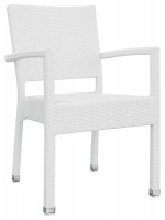 GRECA Chaise empilable avec accoudoirs en rotin jardin terrasses hôtel chalet bar restaurants