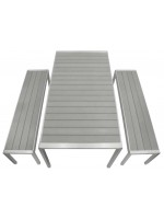 EXPENSIVE satin aluminium table 180x90 for garden terraces hotel bed and breakfast residence chalet bar restaurants