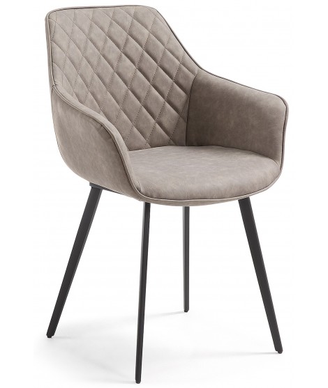 AXET fauteuil gris tourterelle ou gris ou vert en suédine et structure métal design living house studio contract