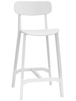 BALU' seat height 76 cm and color choice of polypropylene stool for home or bar chalet restaurant outdoor