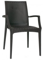 MAMA with armrests stackable color choice in polypropylene for frozen yogurt bar hotel restaurant chalet