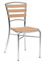 ELBA Chaise empilable en aluminium et en bois pour bar hôtels de résidence hôtel glacier Restaurants