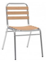 ECARDI silla de aluminio y madera apilable para bar residencia hoteles hotel heladería restaurantes