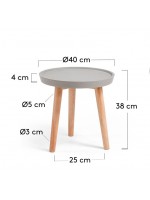 DIAM Table basse en bois et plateau en polycemento