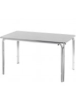 MAGDA 120x80 Edelstahl Tischplatte und Aluminium-Basis für Apartmenthotel Bar Chalet Restaurants