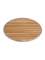 DISCO piano top in legno e bordo in alluminio rotondo in diverse misure per tavolo gelaterie bar ristoranti locali