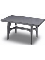 INTRECCIATO 140x80 cm in rectangular technopolymer color choice of table for outdoor gardens and terraces