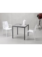 MIRTO Rectangular or square white stacking table or anthracite home contract and outdoor kitchen