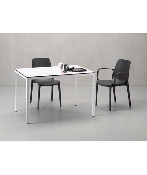 MIRTO rechteckig oder quadratisch Tisch weiß oder anthrazit stapelbar für jede Umgebung Hausmannskost und Außen Vertrag