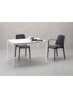 MIRTO Table empilable rectangulaire ou carré blanc ou anthracite, pour chaque type d'environnement et externe