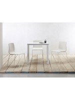MIRTO rechteckig oder quadratisch Tisch weiß oder anthrazit stapelbar für jede Umgebung Hausmannskost und Außen Vertrag
