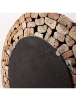 POLLON Durchmesser 80 cm gestalteter Spiegel recyceltes Holz