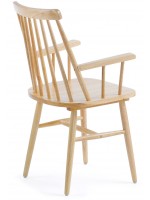 TRESS naturale o nera o bianca sedia con braccioli in legno dallo stile country rustico
