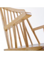 TRESS naturale o nera o bianca sedia con braccioli in legno dallo stile country rustico