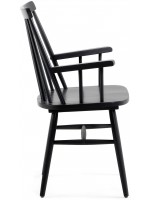 TRESS Stuhl mit naturbelassenen oder schwarzen oder weißen Holzarmlehnen im rustikalen Landhausstil