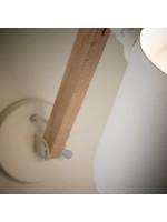 BOSCHA bianca in metallo e legno lampada da parete