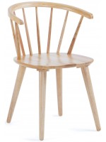 CORIN chaise design en bois noir ou naturel