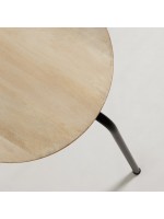 ESTER nero o bianco in metallo e legno naturale sgabello o tavolino