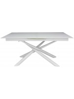 ACAPULCO 180x90 erweiterbarer 220 Tisch mit Kristallplatte und lackiertem Metallgestell
