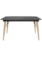 ARTEMISIA 140x80 extensible 200 stone table top in stone effect wooden legs