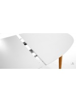 OQUI 120 o 140 o 160 cm ovale allungabile bianco o marrone piano laccato tavolo