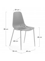 CINDY Color choice polypropylene chair and epoxy legs