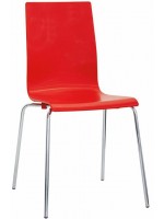 BLUE white red black or yellow polypropylene and legs in chromed metal chair