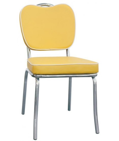ALFEIS color choice in eco-leather and legs in chromed metal 60s chair