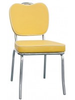 ALFEIS elección de color en ecopiel y patas en silla de metal cromado 60s